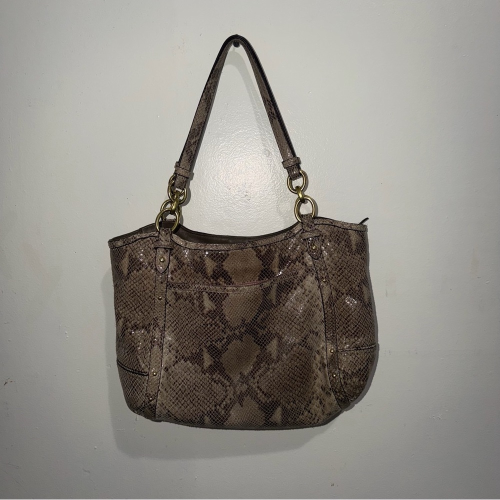 Coach Madison Phoebe Python Print Shoulder Bag - image 1